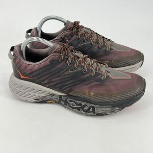 Hoka One One Speedgoat 4 Vibram Gray Black Men's Size 7  2E Trail Running Shoes